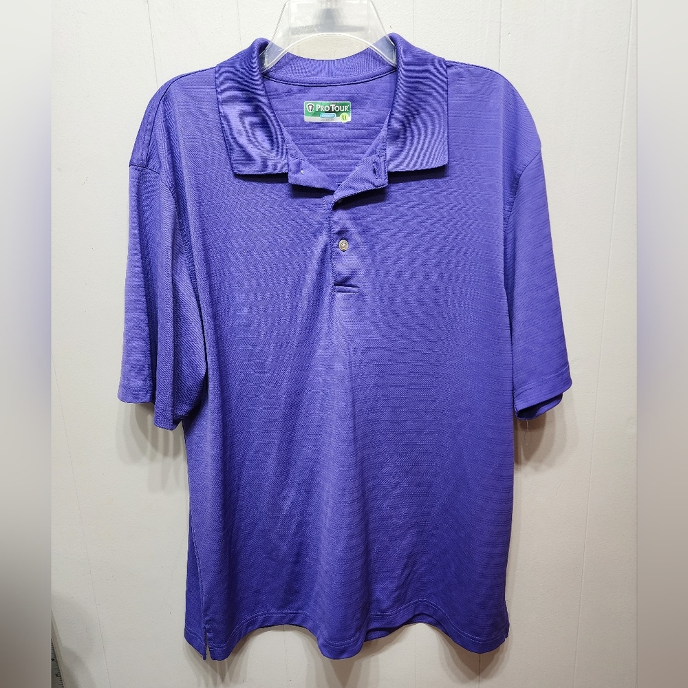 Pro Tour Polo Shirt XL Men's Purple Cool‎ Play Lightweight Golf Casual B945
